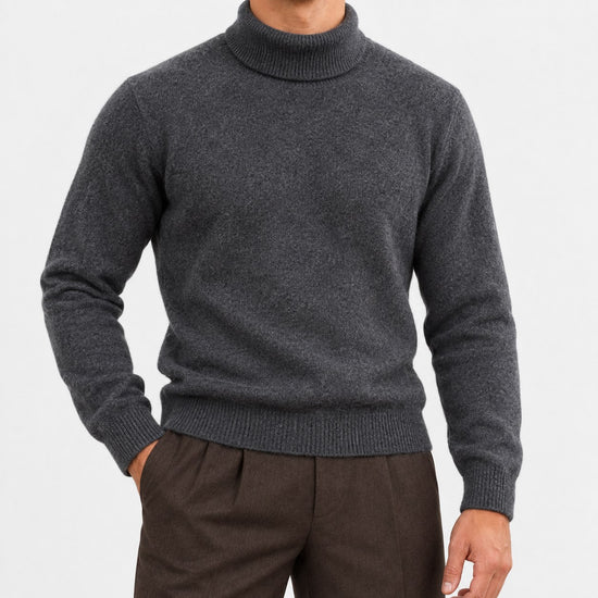 Fine knit wool turtleneck sweater