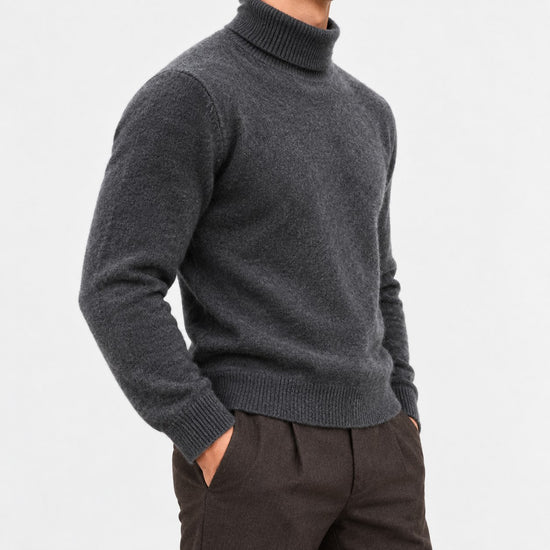 Fine knit wool turtleneck sweater