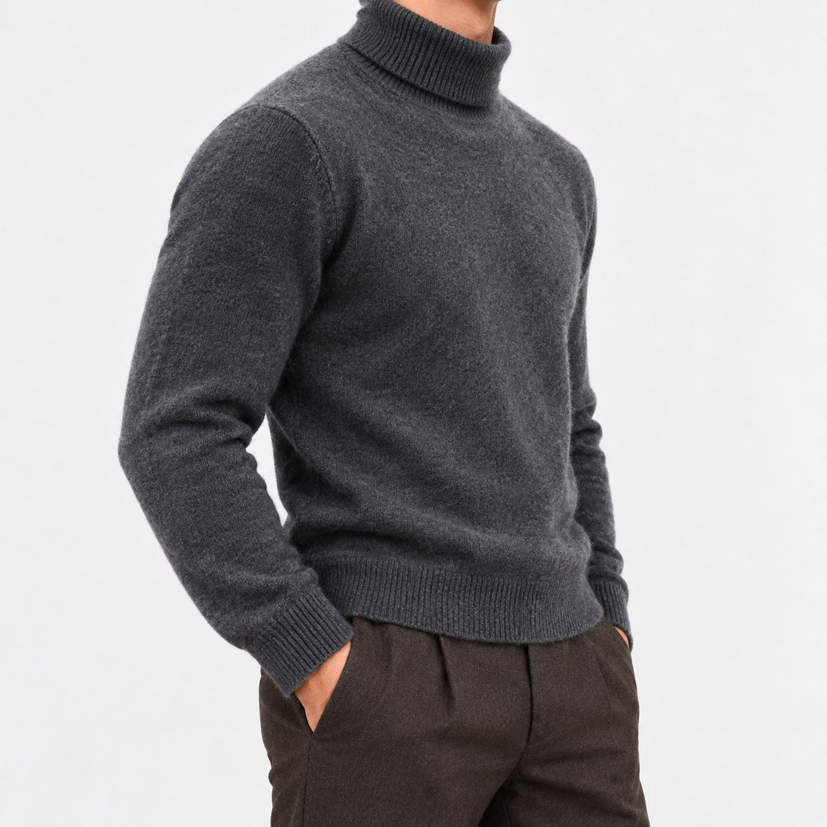 Fine knit wool turtleneck sweater