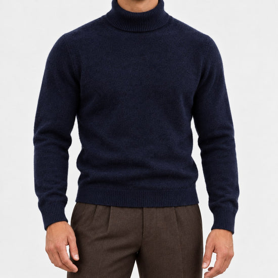 Fine knit wool turtleneck sweater