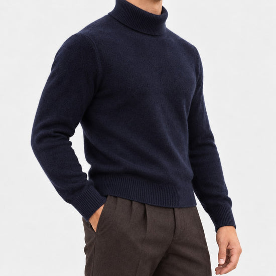 Fine knit wool turtleneck sweater