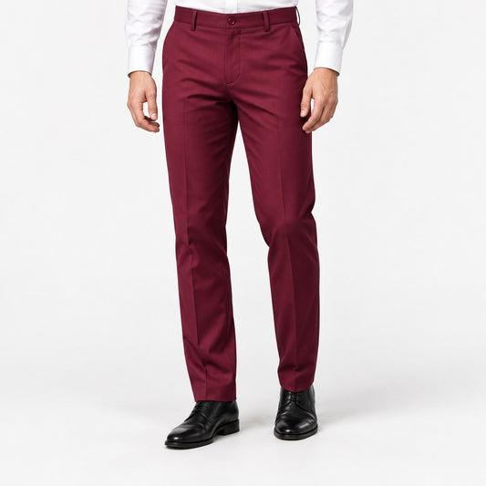 Flat front suit trousers