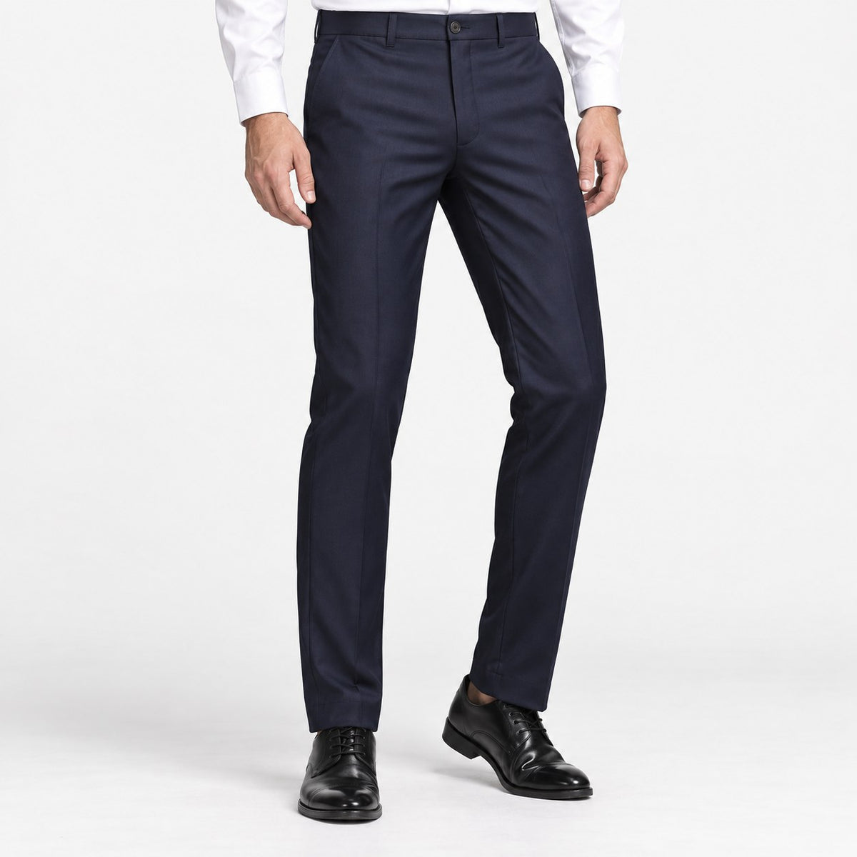 Flat front suit trousers