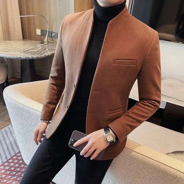 Formal blazer with round collar