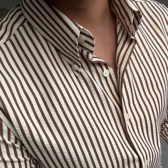 Formal striped long sleeve shirt