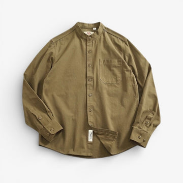 Gentleman stand collar cotton pullover