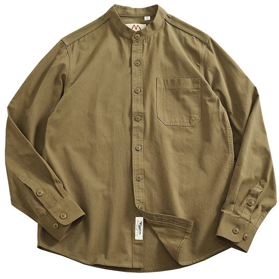 Gentleman stand collar cotton pullover