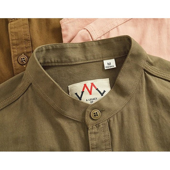 Gentleman stand collar cotton pullover