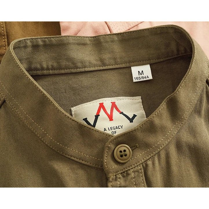 Gentleman stand collar cotton pullover