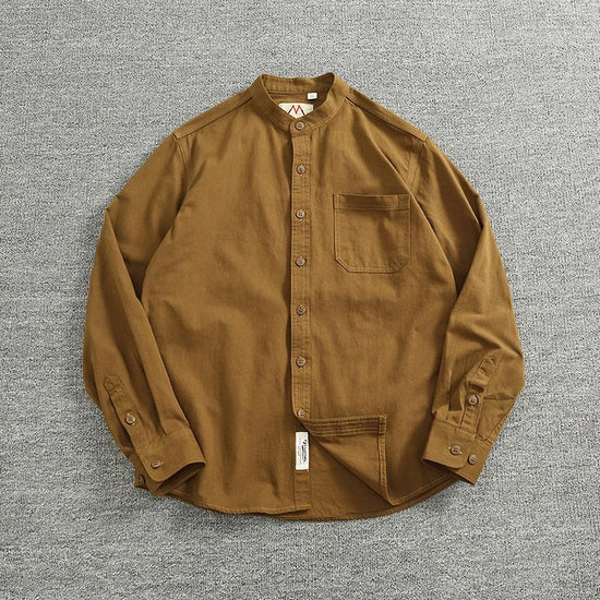 Gentleman stand collar cotton pullover