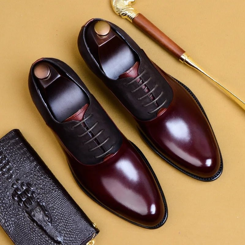 Genuine leather brogue elegant shoes