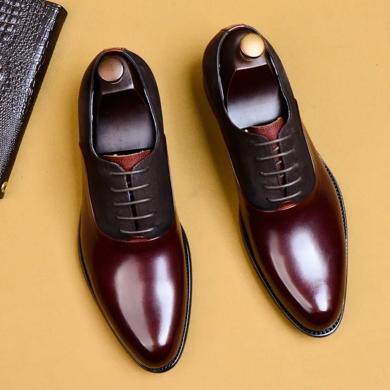 Genuine leather brogue elegant shoes