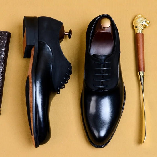 Genuine leather brogue elegant shoes