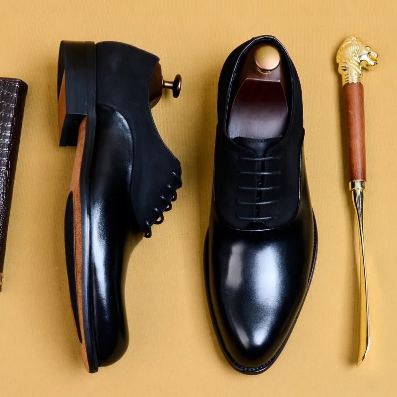 Genuine leather brogue elegant shoes