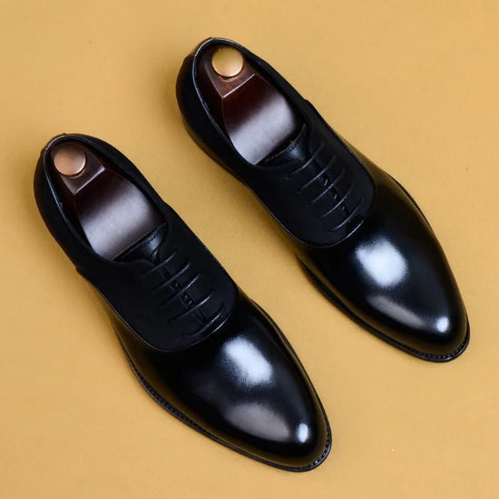 Genuine leather brogue elegant shoes