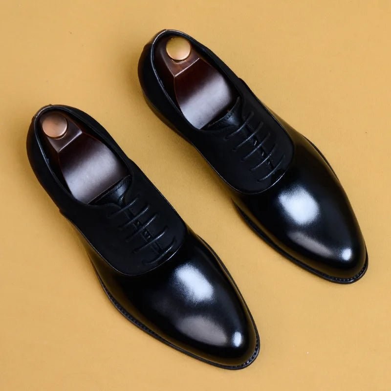 Genuine leather brogue elegant shoes