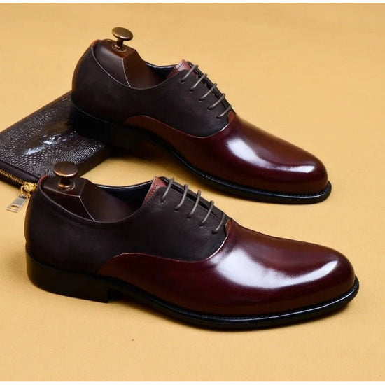 Genuine leather brogue elegant shoes