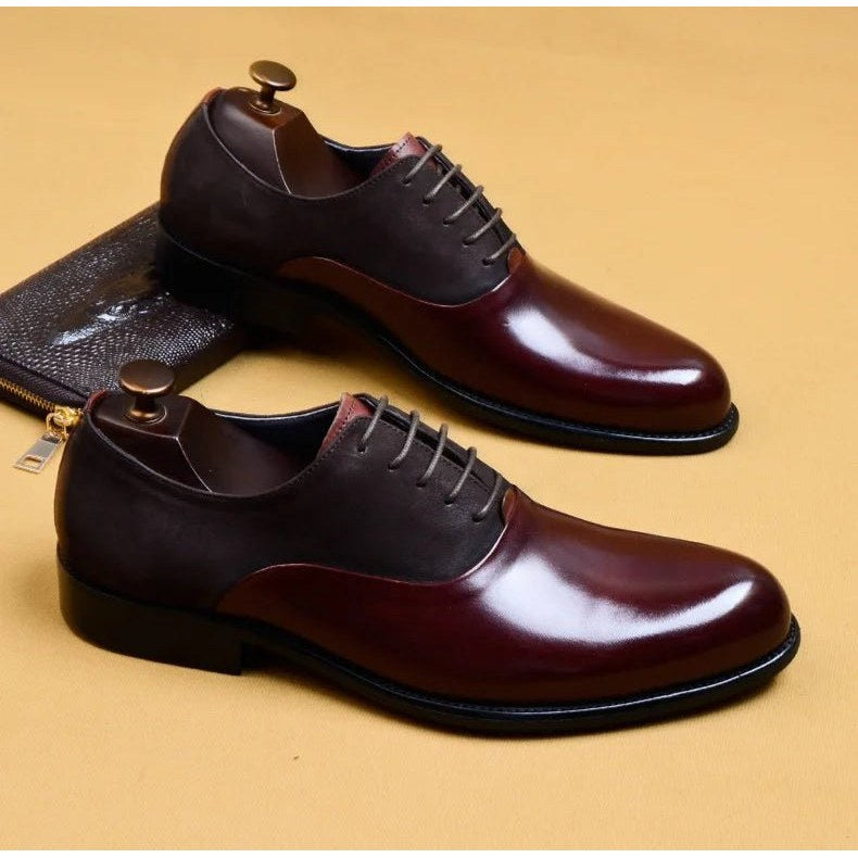 Genuine leather brogue elegant shoes