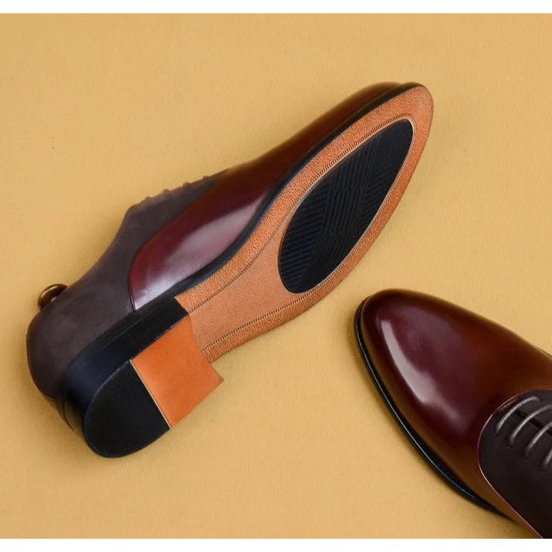 Genuine leather brogue elegant shoes