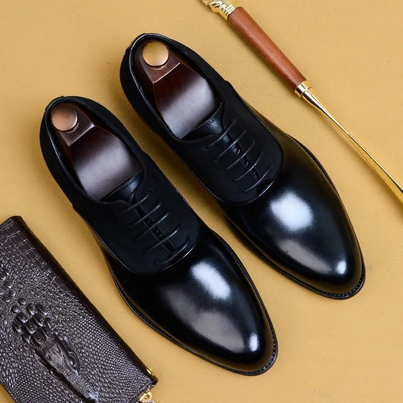 Genuine leather brogue elegant shoes