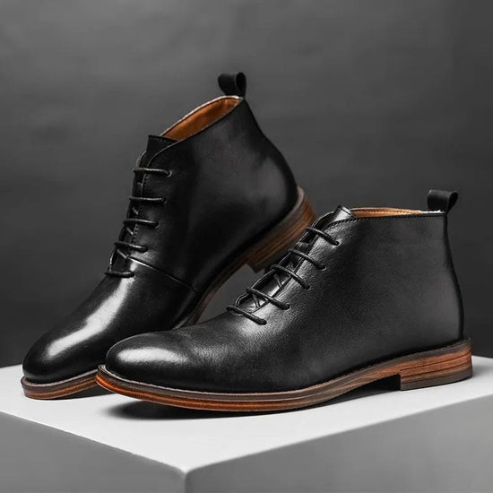 Genuine leather elegant ankle boots