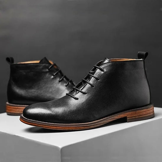 Genuine leather elegant ankle boots