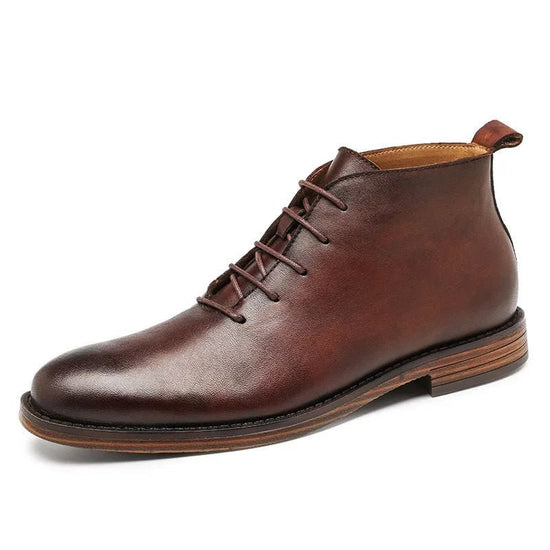 Genuine leather elegant ankle boots
