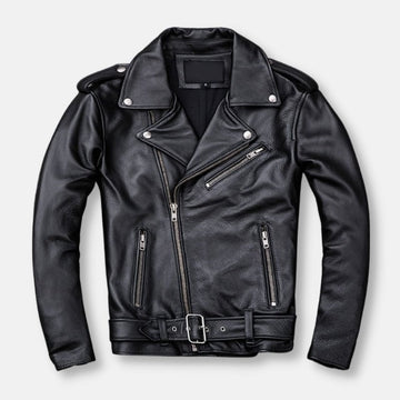 Genuine Leather Hooded Jacket