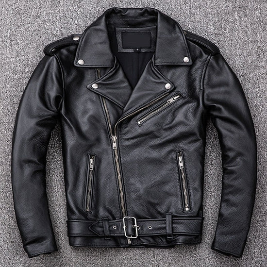 Genuine Leather Hooded Jacket