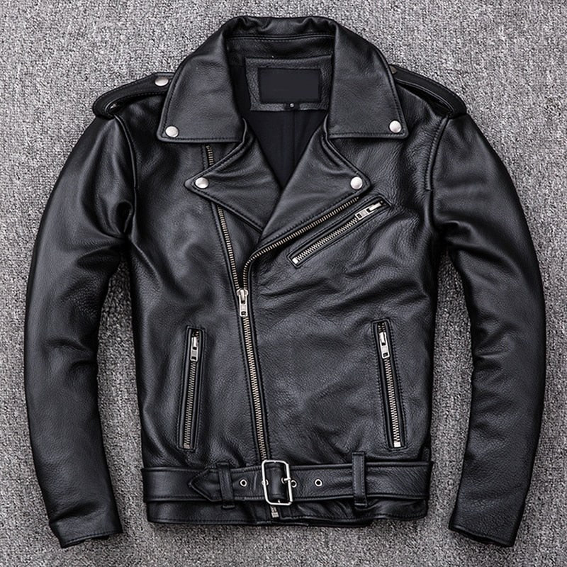 Genuine Leather Hooded Jacket