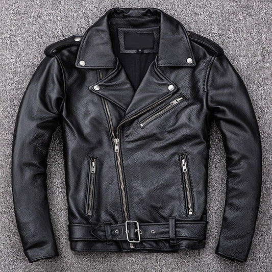 Genuine Leather Hooded Jacket