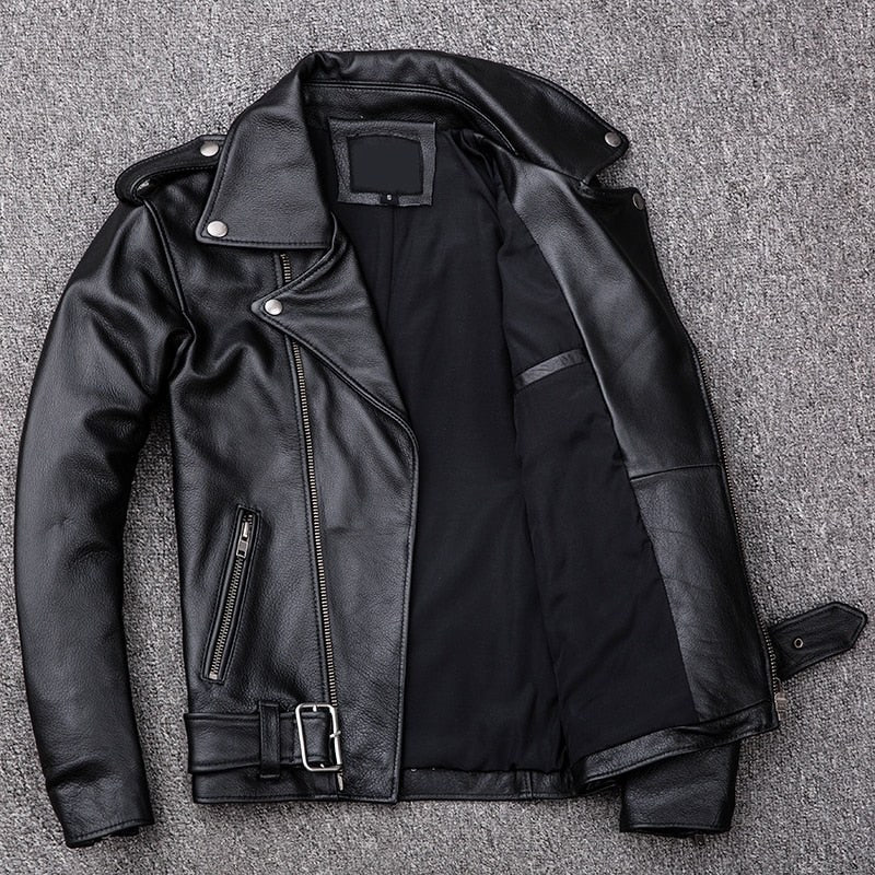 Genuine Leather Hooded Jacket