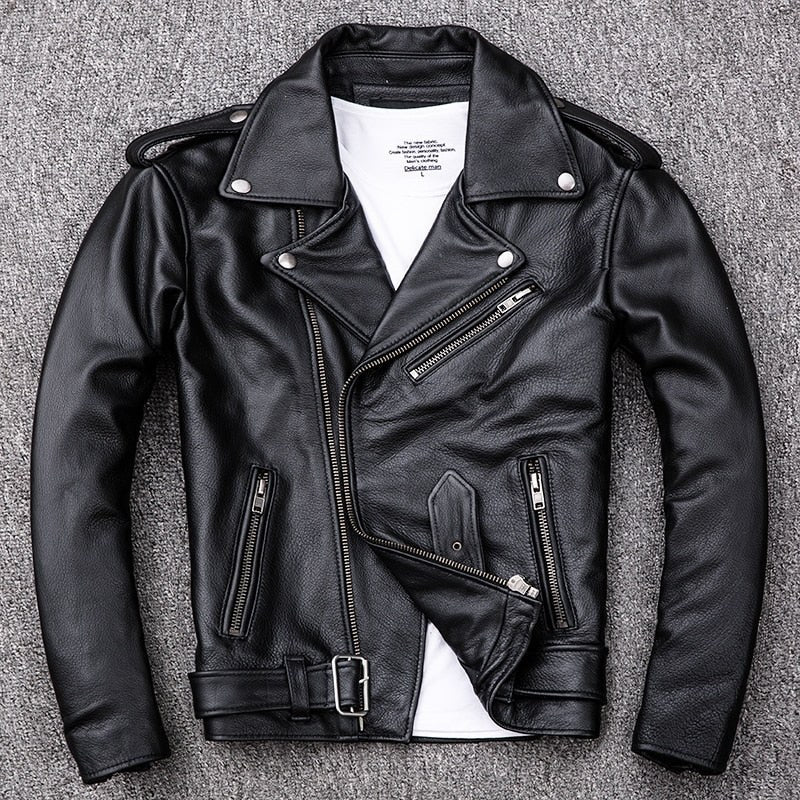Genuine Leather Hooded Jacket