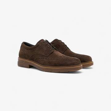 Genuine suede cow leather derby shoes