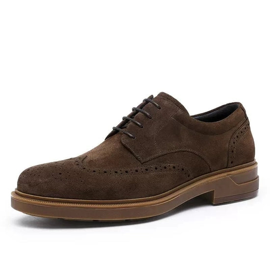 Genuine suede cow leather derby shoes