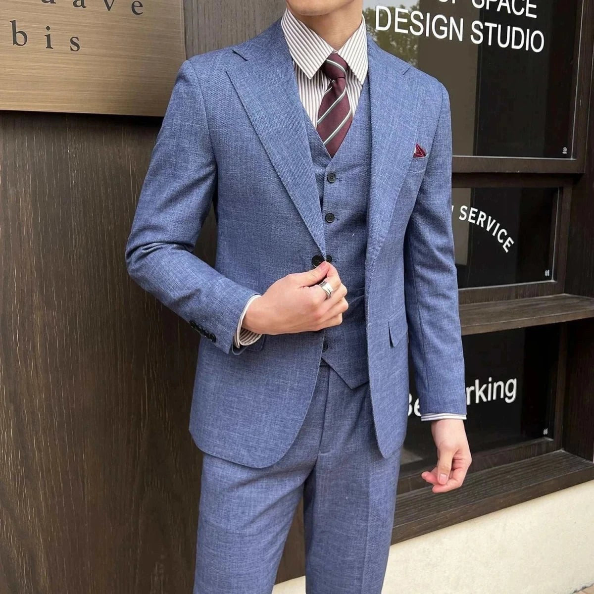 Groom wedding 3 piece suit
