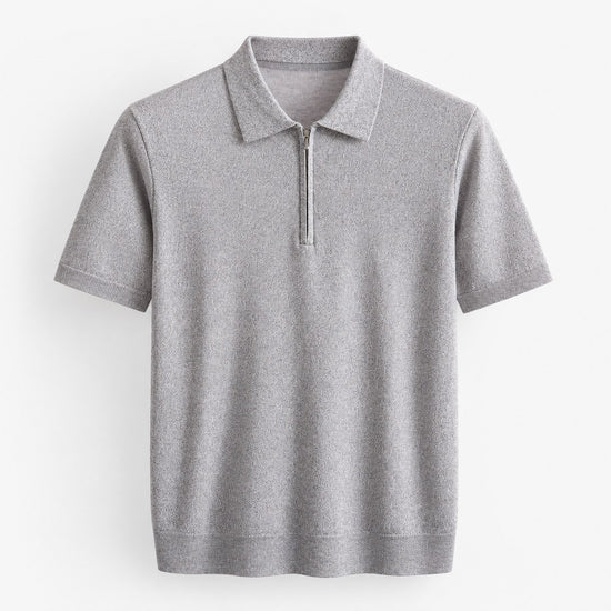 Half zip knit polo shirt