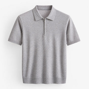 Half zip knit polo shirt