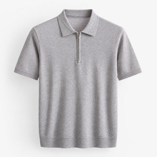Half zip knit polo shirt