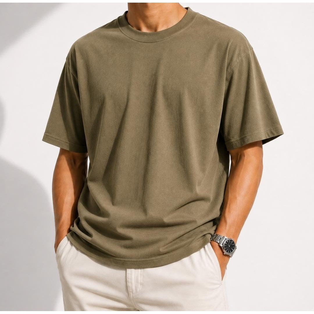 Heavyweight 100% cotton casual regular fit t-shirt