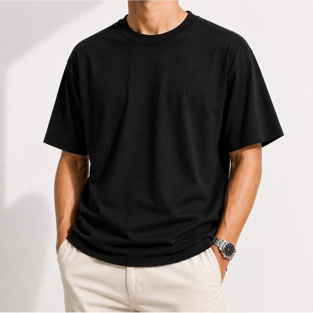 Heavyweight 100% cotton casual regular fit t-shirt