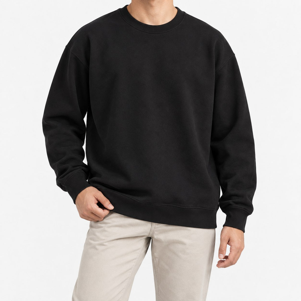 Heavyweight cotton crew neck sweatshirt