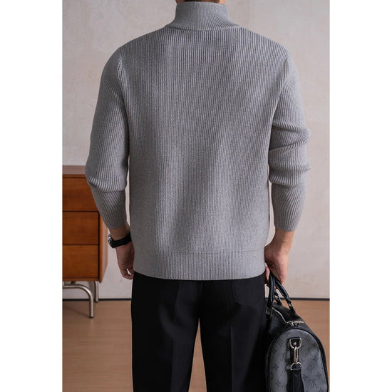 Heavyweight zip mockneck sweater