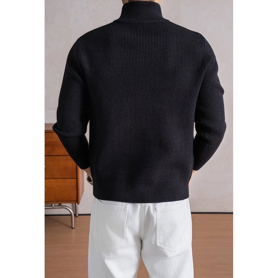 Heavyweight zip mockneck sweater