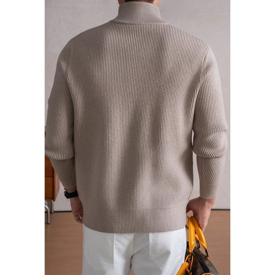Heavyweight zip mockneck sweater