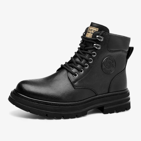 High-top genuine leather boots