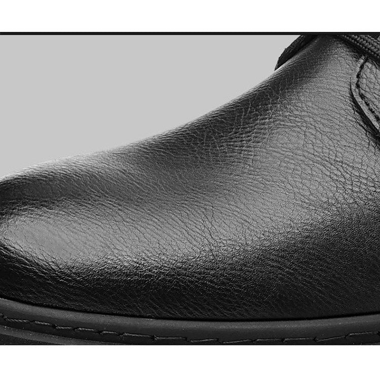 High-top genuine leather boots
