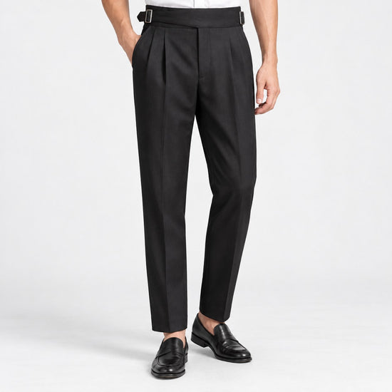 High waist pleated trousers
