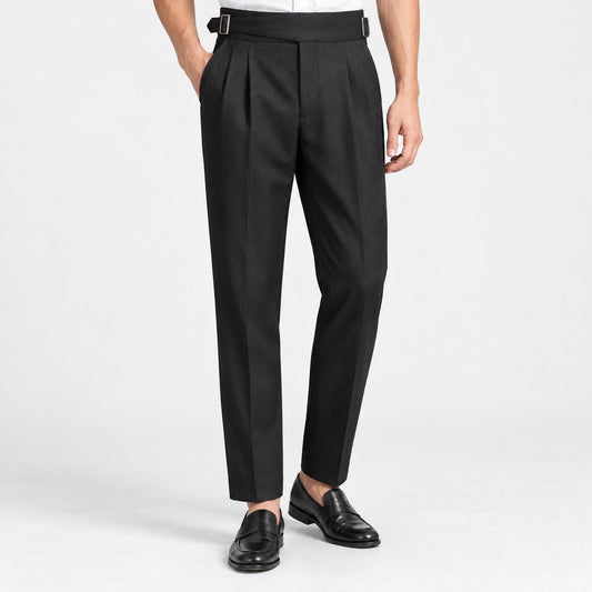 High waist pleated trousers