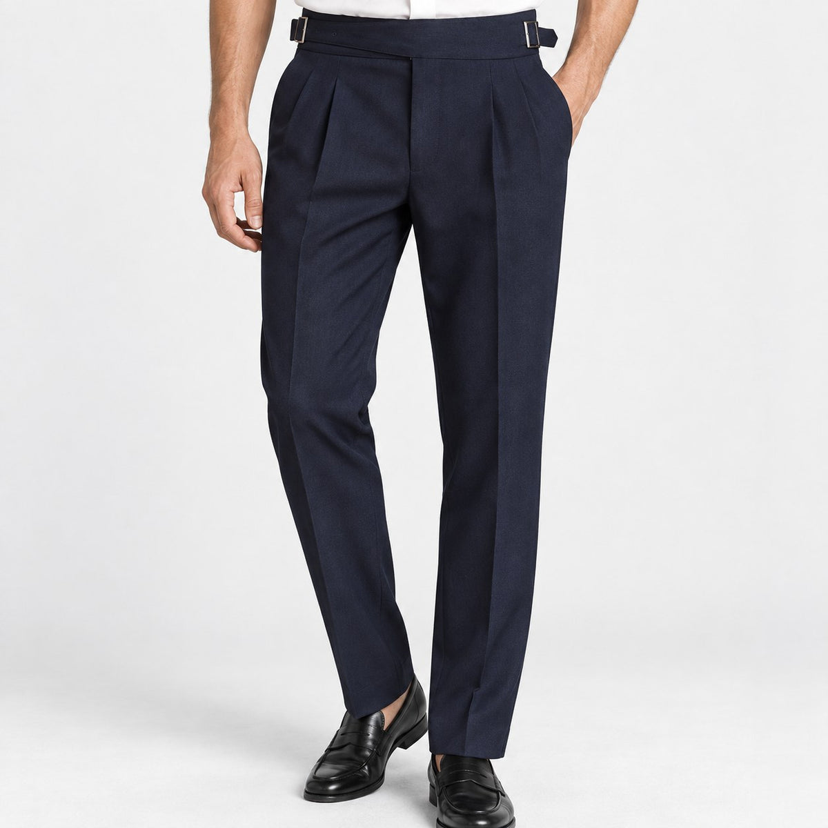 High waist pleated trousers